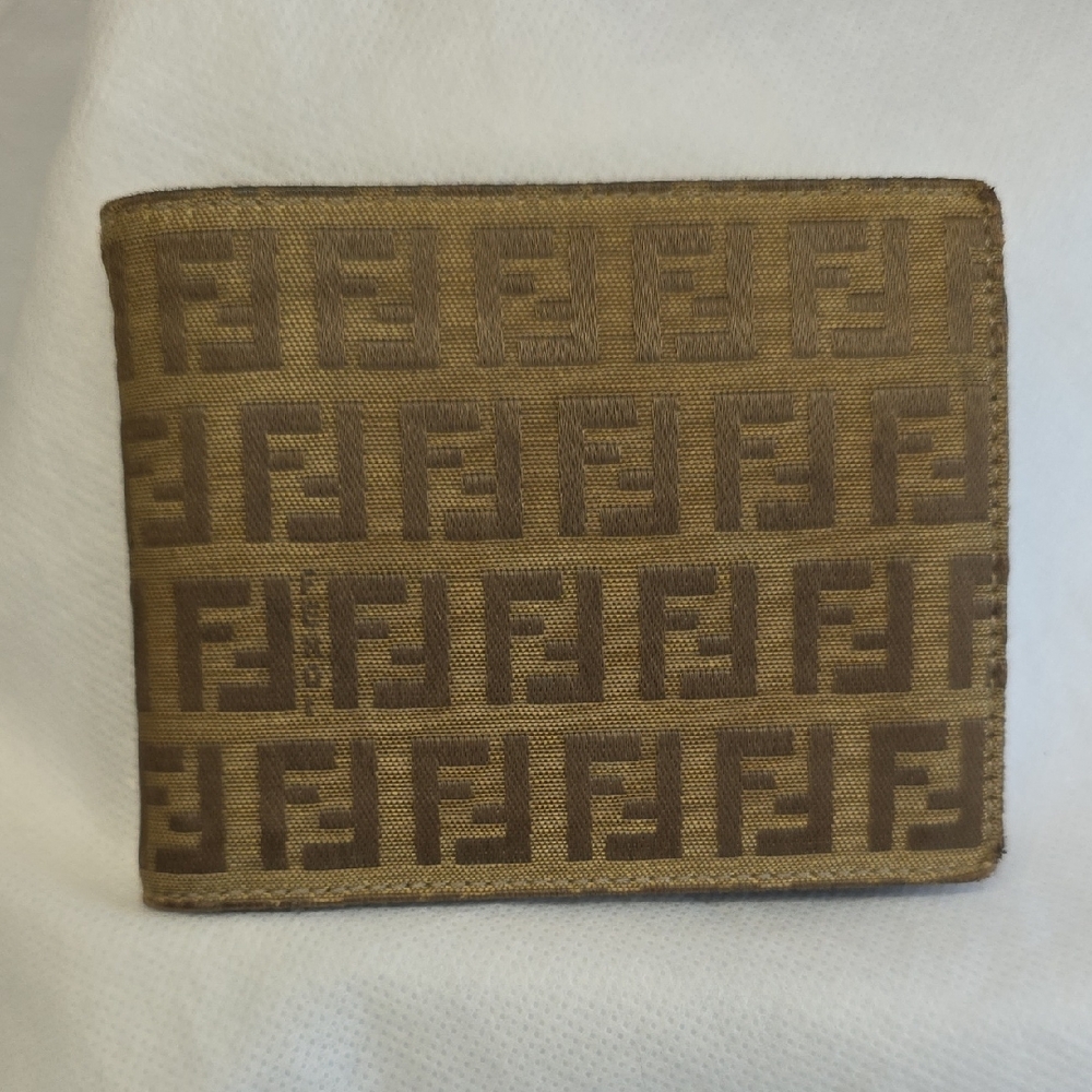 Fendi Tan and Brown Logo Wallet